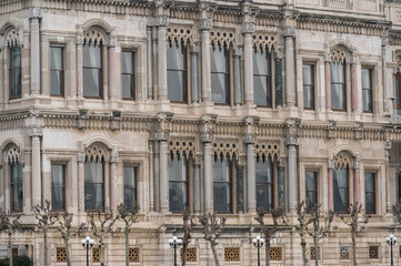 Obraz premium View of Ciragan palace (Çırağan Palace) in Istanbul, Turkey. Former Ottoman palace at the bank of Bosphorus.