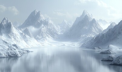 Obraz premium Layered shadows in a soft focus landscape of white and gray, producing a sense of depth and an abstract appearance