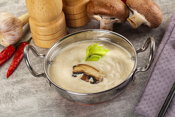 Delicous mushroom champignon cream soup