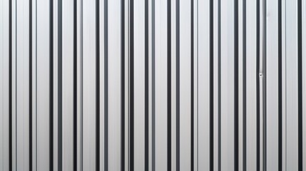 Obraz premium Metal wall with a white stripe pattern and corrugated urban texture in industrial setting