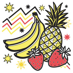  Juicy Pop Art Fruit with Halftone Effects