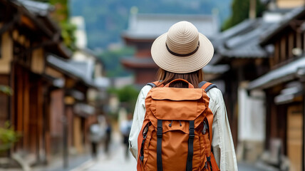 Obraz premium Wanderlust in Historic Town. 