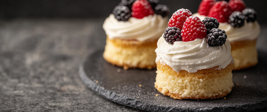 Sfondo con pasticcini per men&ugrave; di una pasticceria. Spazio per testo o messaggio.