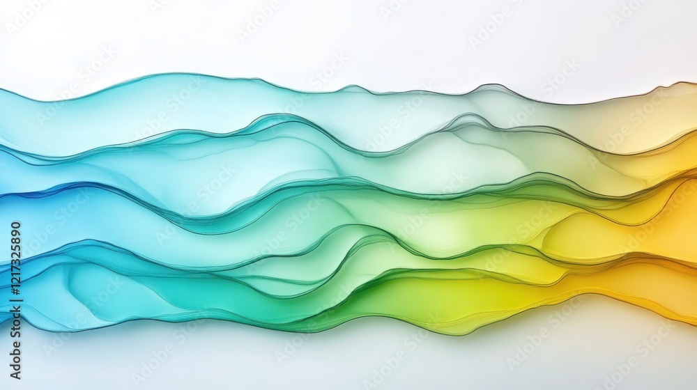 Poster slow-motion shot of colorful inks blending in water, vibrant hues swirling and creating unique patte
