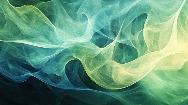 Fototapeta Abstract swirling teal and green fractal art.