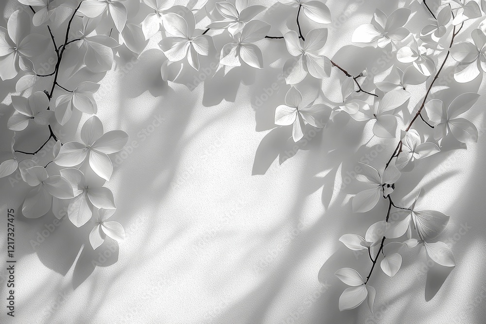 Poster realistic shadow of a plant leaf overlaid on a transparent background. special effect of natural lea