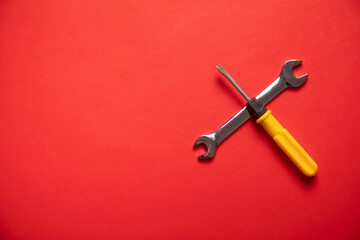 Wrench and screwdriver. Service tools. Repair