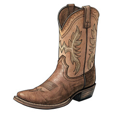 cowboy boot  isolated on white