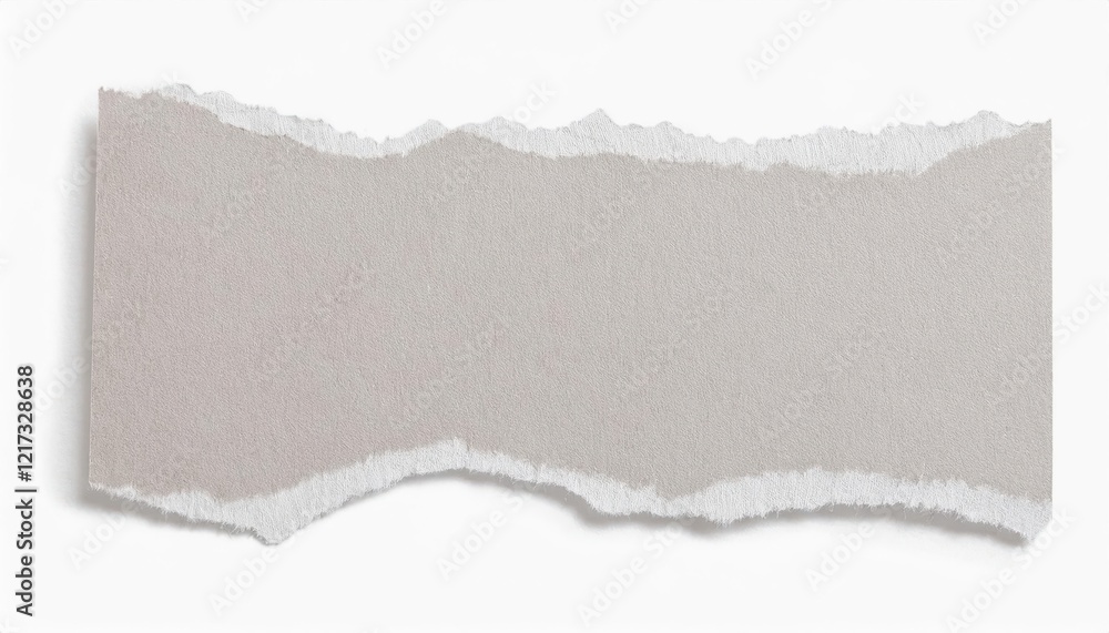 Poster torn paper edge with textured gray surface and white torn border, minimalistic background for design, scrapbooking, or collage projects