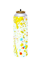 Eine Spraydose mit Bedruckung.
