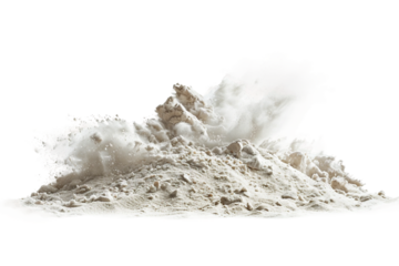 Most common constituent, silicon dioxide isolated on transparent background