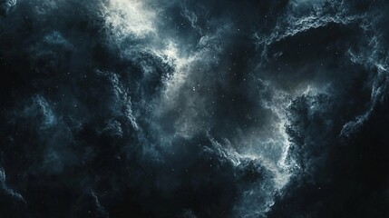 A breathtaking view of swirling cosmic clouds illuminated by stars in deep space.