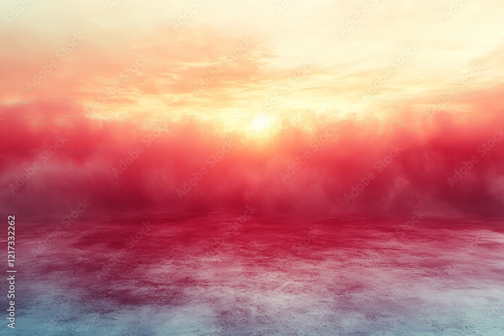 Aufkleber red smoke effect set against a transparent background. floating red fog texture. abstract fog overla