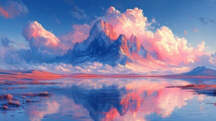 Generate a landscape collage where diverse environments effortlessly combine into one