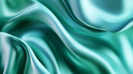 Obraz premium Elegant turquoise silk fabric flowing gracefully, showcasing smooth textures and rich color.