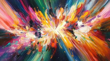 Abstract colorful explosion painting. (2)
