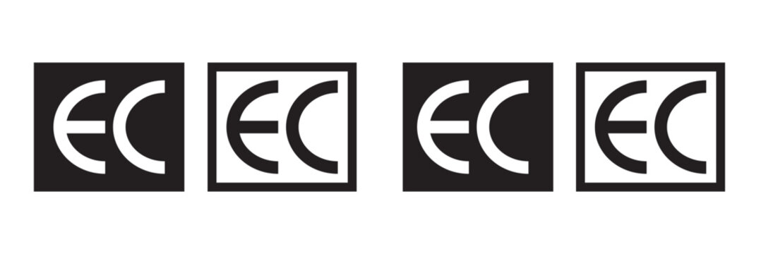 CE symbol collection. CE icon mark vector. Certification mark set. CE sign isolated on white background
