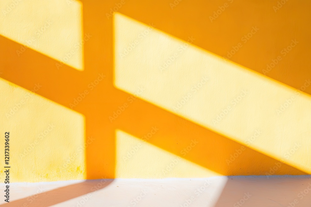 Poster linear shadow cast against bright surface creating striking yet simple abstract composition