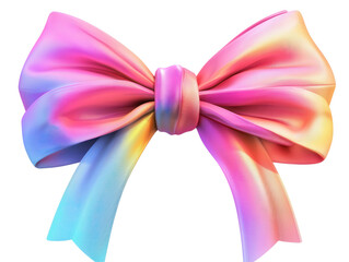 Vibrant Pink and Blue Silk Bow with Gradient Colors