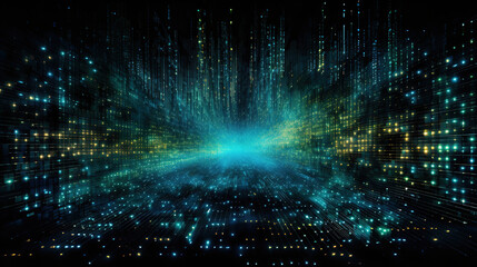 Naklejka premium Digital Futuristic Technology Landscape