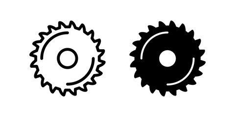 saw Icon set. Symbol isolated white background. vector illustration. color editable.