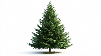 Fototapeta premium A lush green evergreen tree standing tall against a white background.