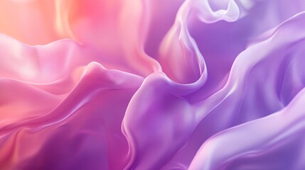 Obraz premium Abstract silk fabric waves in soft pastel colors of pink and purple, creating a sense of elegance and fluidity.