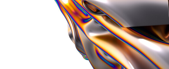 Metallic fabric with a rainbow sheen Abstract art