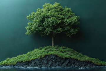 Graphic layout for promotional flyer on sustainability and nature conservation initiatives