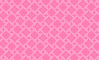 Pink Geometric Floral Repeating Pattern