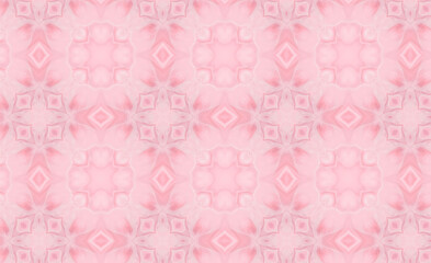 Pink Geometric and Floral Kaleidoscopic Pattern