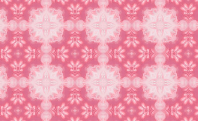 Pink and White Symmetrical Kaleidoscopic Pattern