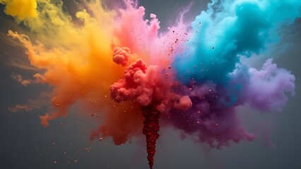 Vibrant Color Explosion: Abstract Art with Orange, Pink, Blue, and Yellow 4k wallpaper colorful design background.