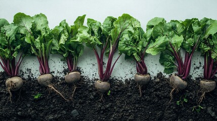 Fresh organic beetroots with vibrant greens, harvested and ready for farm-to-table cooking.