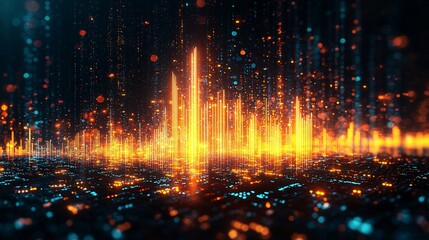 Fototapeta premium stunning abstract data visualization in vibrant colors with light particles