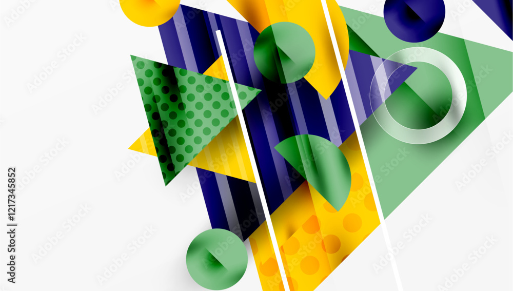 Poster sleek abstract background - layered triangles with vibrant gradient tones. semi-transparent shapes a