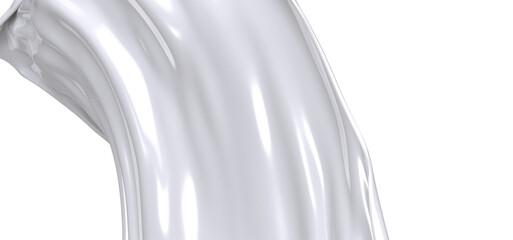 Closeup of a white fabric drape, with soft folds and shadows, creating an abstract and elegant...