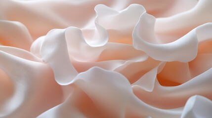 Soft Peach Fabric Draped in Gentle Waves