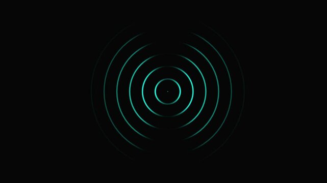  glowing wi-fi hotspot icon animated. Broadcasting Wave. Live Streaming Template. Loop able 4K Video. isolated on black background, 