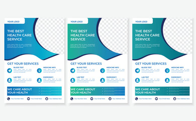 Modern unique healthcare medical flyer medical template design for a4 print poster
