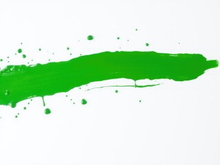 Green paint splattered on a white surface, fun, paint, art piece