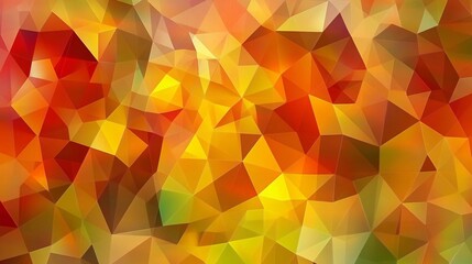 Fototapeta premium Vibrant abstract geometric pattern in warm shades of orange, red, and yellow.