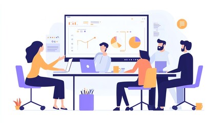 Business Team Meeting Illustration