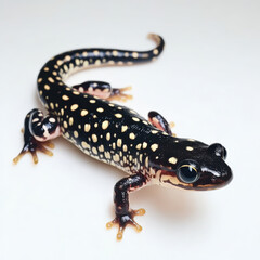 Fototapeta premium Black and Cream Spotted Salamander.