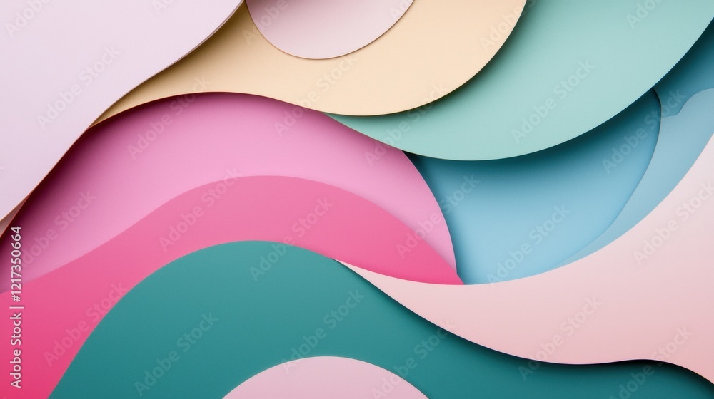 Poster abstract digital art piece with a modern and minimalistic design. it has a combination of different 
