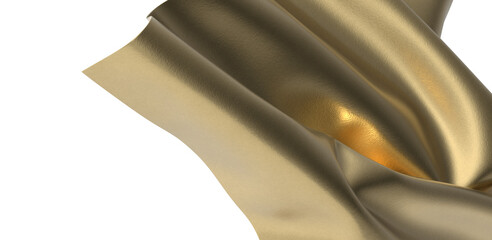 Golden fabric draped in luxurious folds