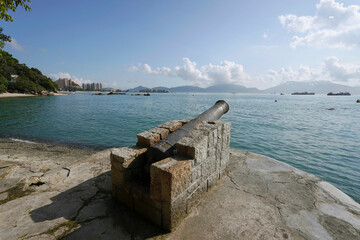 Historic fort near Kadoorie Beach in Tuen Mun, Hong Kong