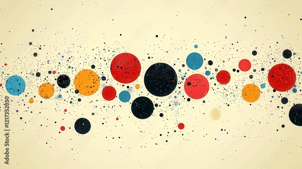 Poster abstract colorful circles and dots pattern.