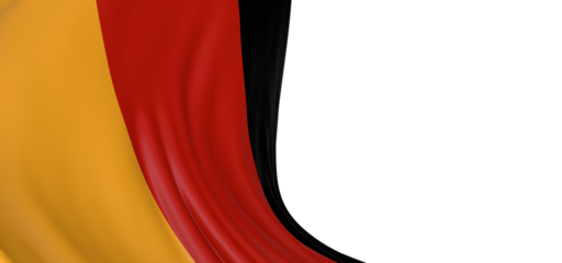 The German flag billowing in the wind