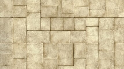 Fototapeta premium Beige Stone Wall Texture: A Seamless Pattern of Irregularly Shaped Tiles